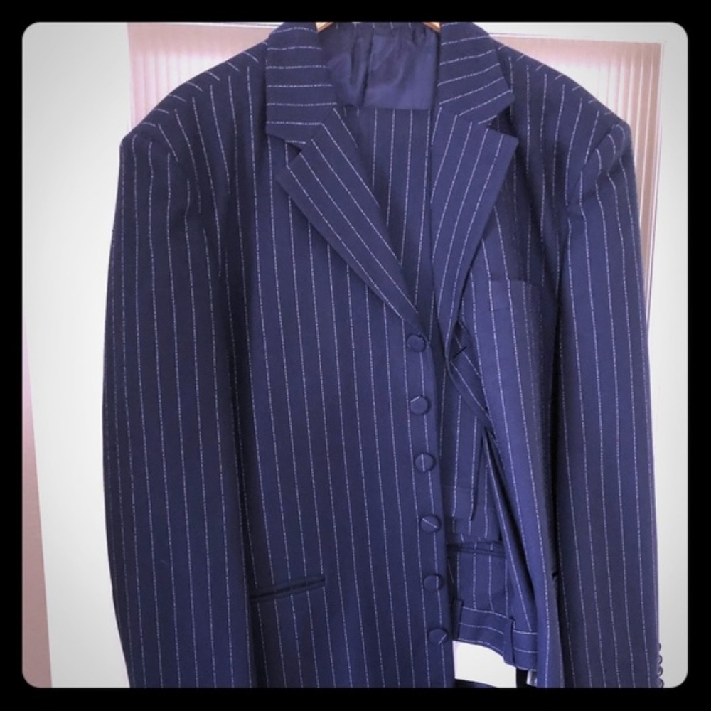 Blue w/ Silver pinstriped Zoot Suit